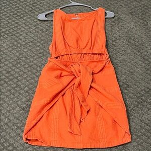 Free People Vibrant Orange Dress